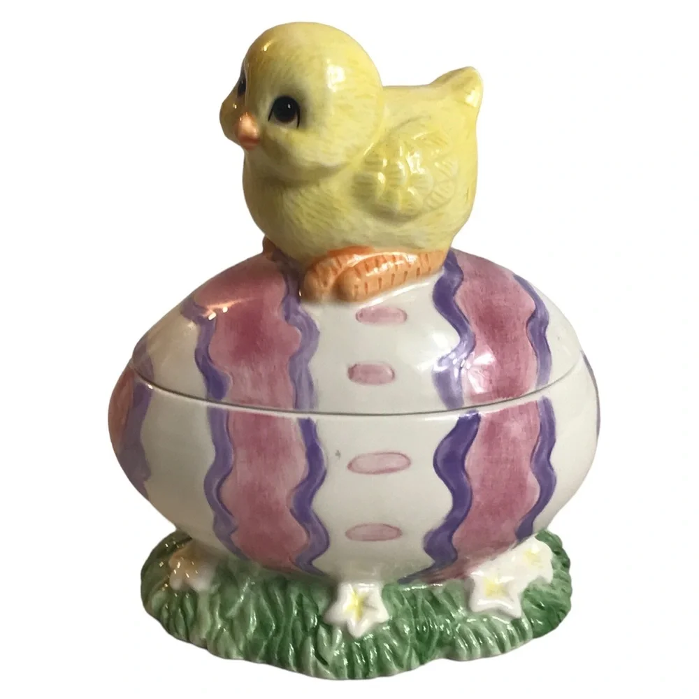 Vintage Fitz And Floyd Candle Easter Ceramic Yellow Chick Egg Scented Spring - Picture 6 of 6